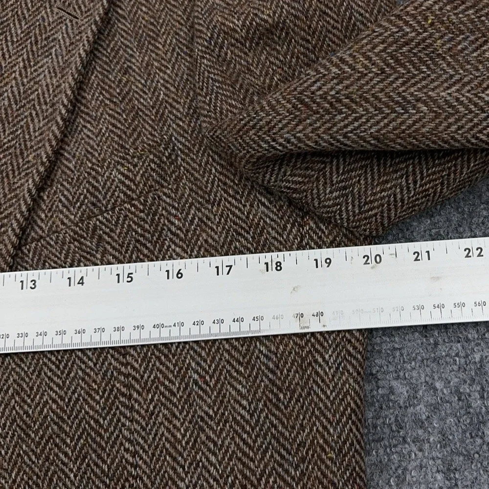VTG 60s 70s Harris Tweed Blazer FIT 40 Herringbone Scottish Wool Stanley Blacker